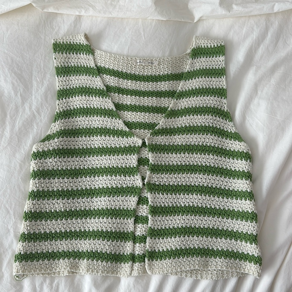 GREEN KNIT TANK